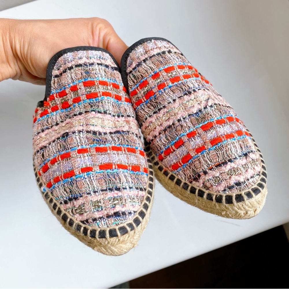 💕 TONI PONS ORIGENS PINK BLACK MULTI TWEED STITCHED ESPADRILLES! - Picture 3 of 16
